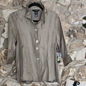 Gold Button-Up Women's Blouse